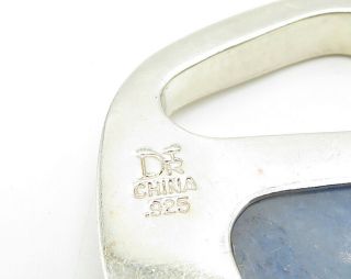 DTR JAY KING 925 Silver - Vintage Huge Blue Angelite Drop Pendant - P4566 4