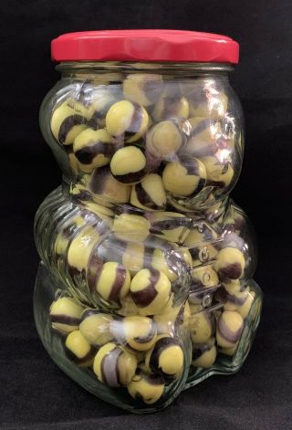 Honey Bear Jar W/ 175 Vintage Marble King Bumble Bee Marbles Even Shooters 2