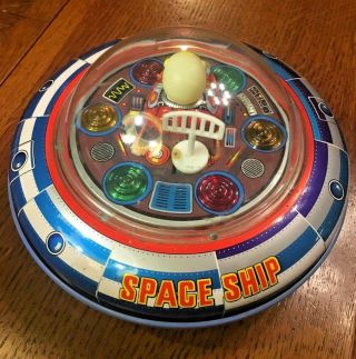 Vintage Space Ship X - 5 tin flying saucer,  Masudaya Modern Toys,  Japan 60 ' s 4