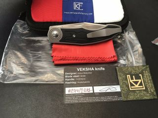 Ckf Custom Knife Factory Veksha Folding Knife M390 Blade Rare And Discontinued