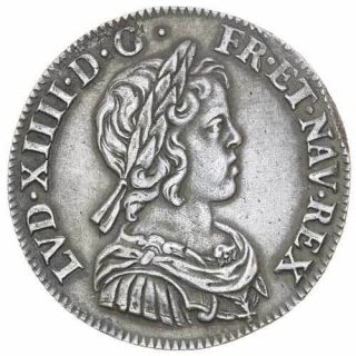 France Louis Xv Silver 1/4 Ecu 1644 A Aef Coin D.  1463 Km 161.  1 Very Rare
