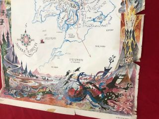 Vintage Lord Of The Rings Map of Middle Earth Poster By Barbara Remington Brem 3