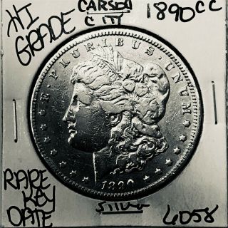 1890 Cc Morgan Silver Dollar Coin 6058 Rare Key Date
