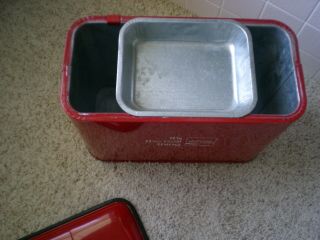 VINTAGE COCA COLA PROGRESS REFRIGERATOR CO EMBOSSED METAL COOLER W/ TRAY OPENER 5