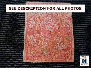 Noblespirit (th1) Rare Confederate 62x6 Postmaster Provisional=$14,  000