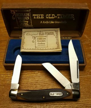 Vintage Schrade Walden Ny Usa 8ot Old Timer Senior Stockman Knife