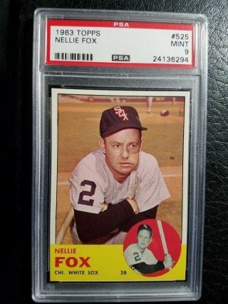 1963 Topps 525 Nellie Fox Chicago White Sox Psa 9 Rare Low Pop & Only 1 Higher