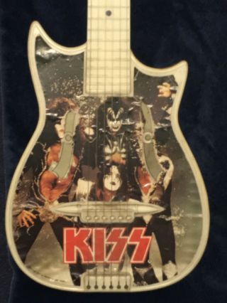 Rare Vintage Kiss 1977 Aucoin Toy Guitar Gene Simmons Rock Plastic