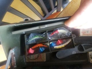 Vintage Tackle Box - Full of Old Fishing Lures. 8