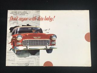 Vtg 1955 Chevrolet Chevy Nascar Mail Advertising Car Sales Brochure