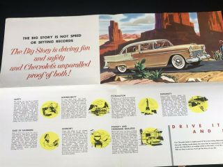 Vtg 1955 Chevrolet Chevy NASCAR Mail Advertising Car Sales Brochure 3
