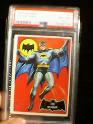 Batman 1 Card 1966 Psa 8 (oc) Very Rare Grade