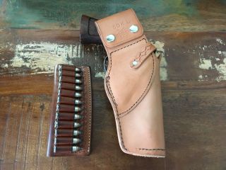 Vintage Tex Shoemaker 50 Brown Basketweave Leather Holster for S&W K Frame 4 