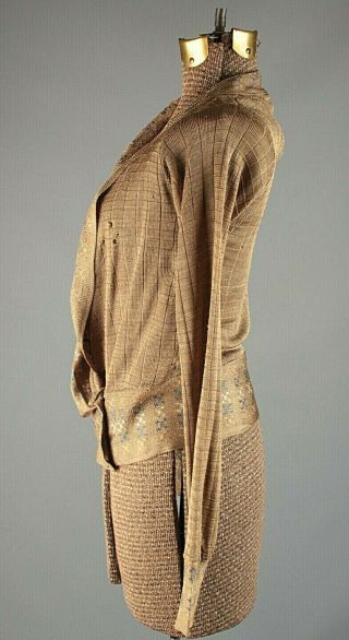 VTG Women ' s 1920s 1930s Golden Brown Sweater / Cardigan Sz S/M 2769 20s 30s 2
