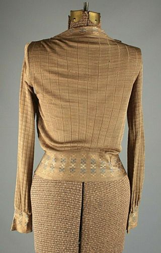 VTG Women ' s 1920s 1930s Golden Brown Sweater / Cardigan Sz S/M 2769 20s 30s 3