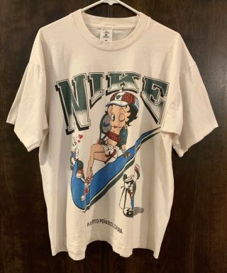 Vintage Betty Boop Bootleg Nike T - Shirt Size Xl Single Stitched Euc