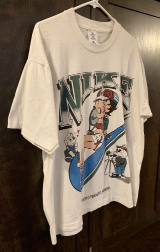 Vintage Betty Boop Bootleg Nike T - shirt Size XL Single Stitched EUC 6