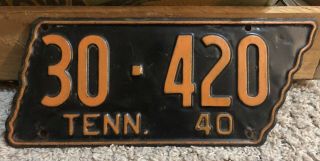 1940 Tennessee 420 License Plate State Shaped Vintage Antique Weed Pot Marijuana