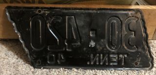 1940 Tennessee 420 License Plate State Shaped Vintage Antique Weed Pot Marijuana 2