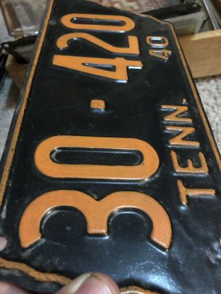 1940 Tennessee 420 License Plate State Shaped Vintage Antique Weed Pot Marijuana 3