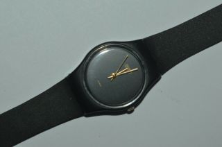 1985 Vintage Swatch Watch Lb106 Black Magic Ladies Swiss Quartz Plastic