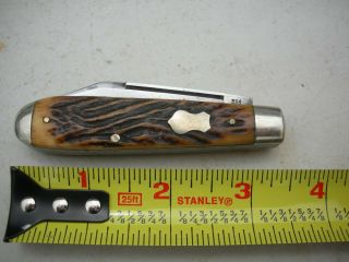 Vintage Winchester Bone Handled Folding Pocket Knife With Snap