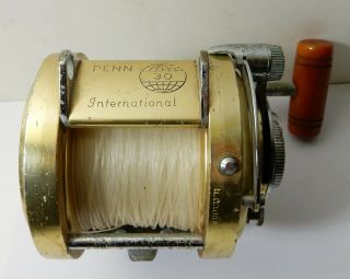 Large Vintage Penn 30 International Gold Fishing Reel