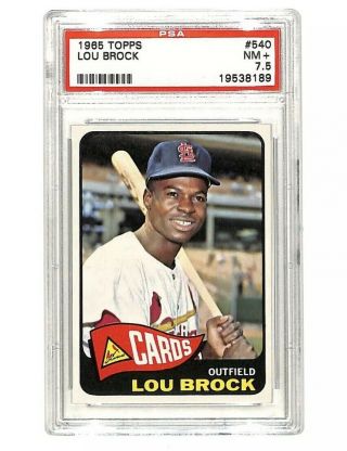 1965 Topps 540 Lou Brock Vintage Card Psa 7.  5 Cardinals