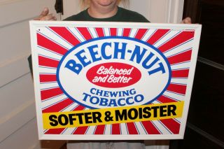 Vintage Beech - Nut Chewing Tobacco Gas Station 22 " Metal Sign