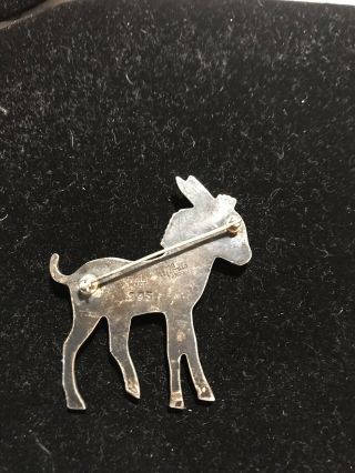 Signed LOS CASTILLO Mexican Sterling Silver Mule Donkey Burro Vintage 2