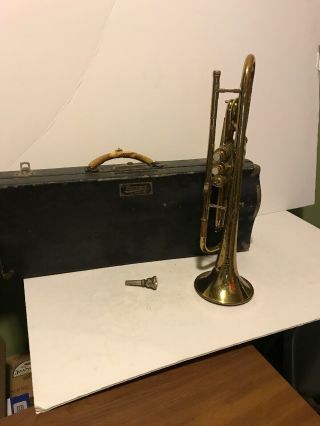 Vintage C.  G.  Conn Trumpet With Conn Interchangable Rim Mouthpiece
