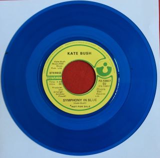 Kate Bush - Symphony In Blue - Rare Blue Vinyl Canadian Harvest Promo 7 "