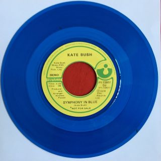 KATE BUSH - Symphony In Blue - Rare Blue Vinyl Canadian Harvest Promo 7 