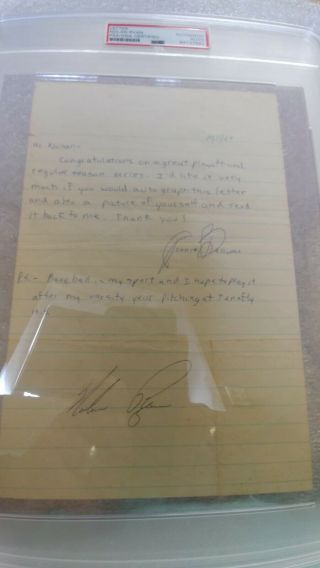 Nolan Ryan Autographed Letter From 10/11/69 Plus 2 Other Letters - Rare