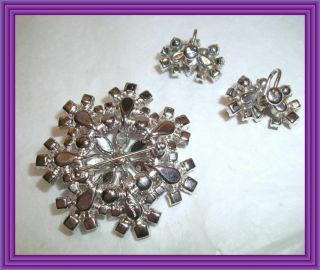 Sherman DEEP PURPLE & LILAC - DOMED SEVEN LEAF FLORAL & LEAF MOTIF BROOCH SET NR 4