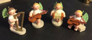 Four Vintage Angel Band Members Music Green Wing Expertic Erzgebirge Gdr Germany