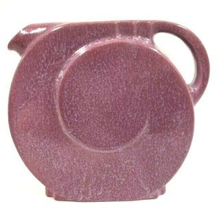 Vtg Frankoma Pottery Red Bud Art Deco Pitcher Jug Ada Clay 888 Mottled Pink