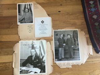 Vintage Post Ww2 Signed Photographs Generals - J M Wainwright/john Lucas