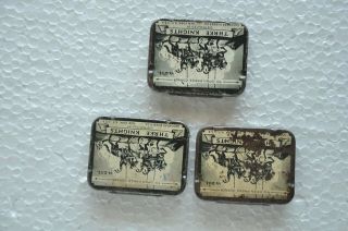 3 Pc Vintage Three Knights Condom Ad Litho Tin Boxes,  USA 2