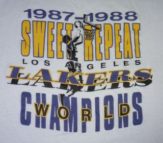 Vintage L.  A.  Lakers 1987/1988 Championship T Shirt - 50/50 Size Xl