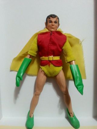 Mego Removable Mask Robin.  Rare.  Yellow Sleeves And Shorts.  All.  1970 