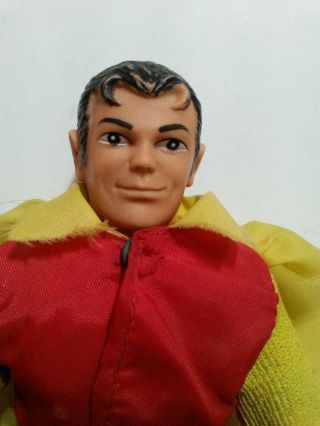 MEGO REMOVABLE MASK ROBIN.  RARE.  YELLOW SLEEVES AND SHORTS.  ALL.  1970 ' s 6