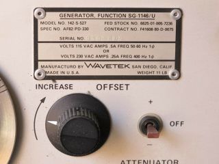 Wavetek Function Generator SG - 1146/U Vintage Audio,  Ham Radio Equipment 5