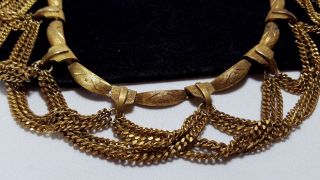Vintage Gold Kramer Egyptian Revival Cleopatra Draped Chain Necklace