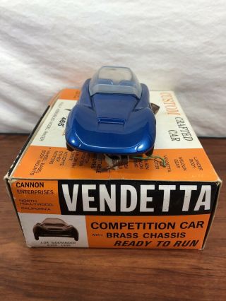 Vintage Cannon Blue Vendetta 465 Toy Slot Car 1/24th scale In The Box 2