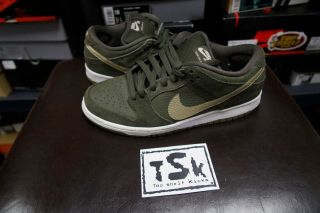 Nike Dunk Low Pro Sb Size 8 Retro Og Vtg Vintage Skateboard Authentic Green Tan