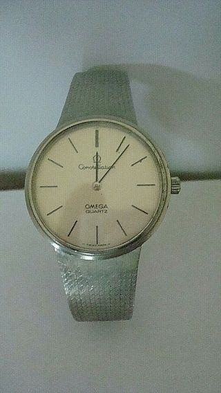 Vintage 1975 Gts Quartz Stainless Steel Cased Omega Constellation Bracelet Watch