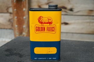 Vintage Golden Fleece Oil Tin 1 Imp Pint - Ram On Bone - H.  C Sleigh Limited