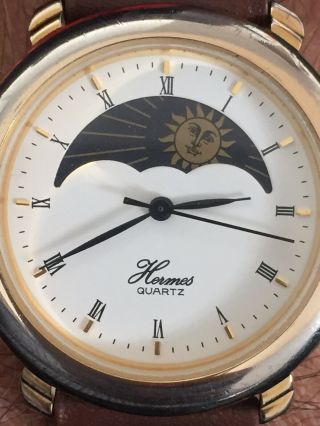 Vintage 1970’s “HERMES” Gold Plated,  Moon Phase,  Japan Move,  Men’s Watch 2