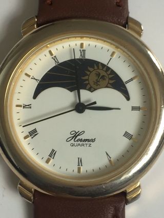 Vintage 1970’s “HERMES” Gold Plated,  Moon Phase,  Japan Move,  Men’s Watch 6
